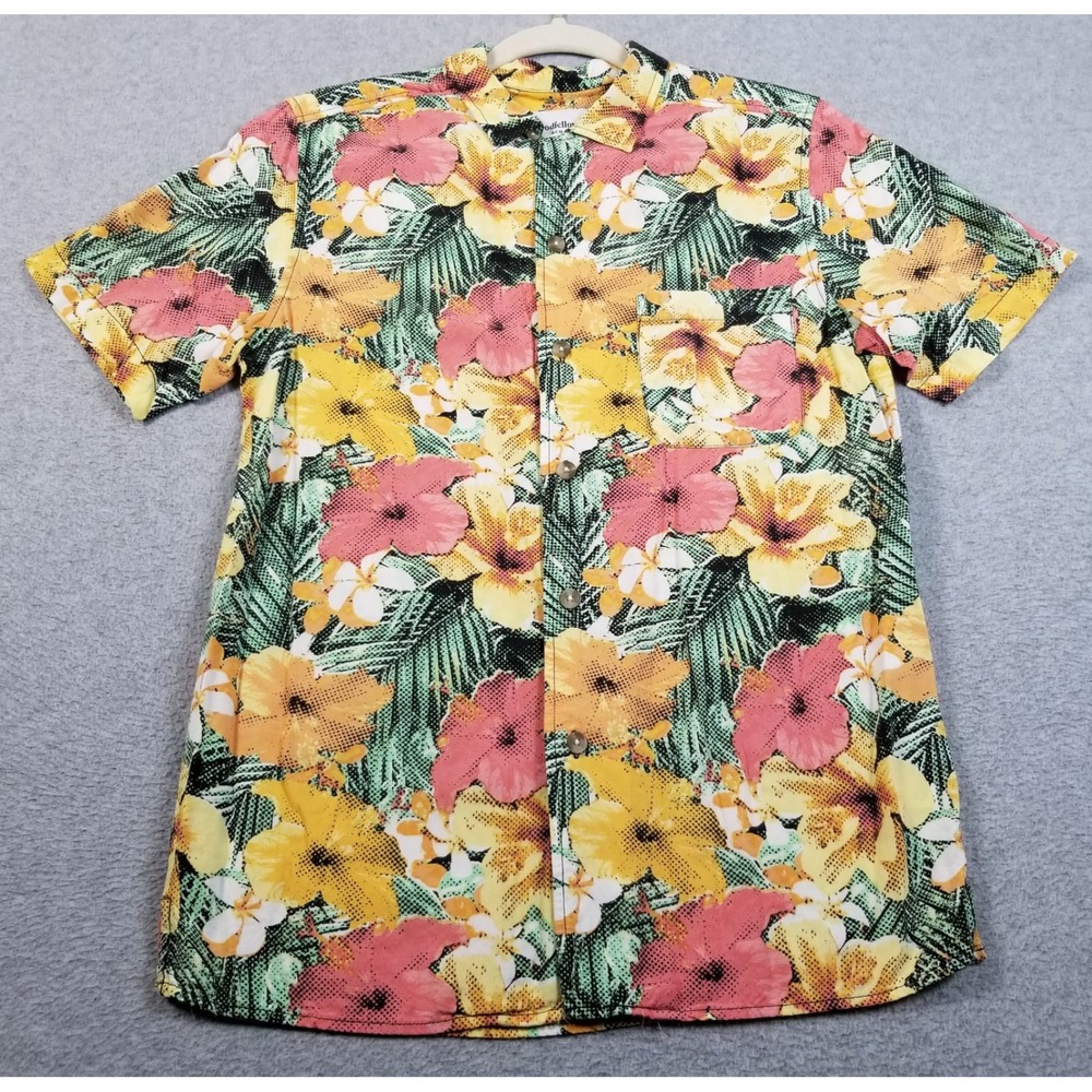 Goodfellow & Co Button Up Shirt Mens S Small Floral Tropical Camp Hawaiian Slim